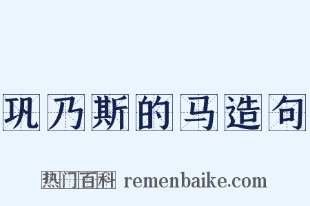 巩乃斯的马造句是什么意思的图片